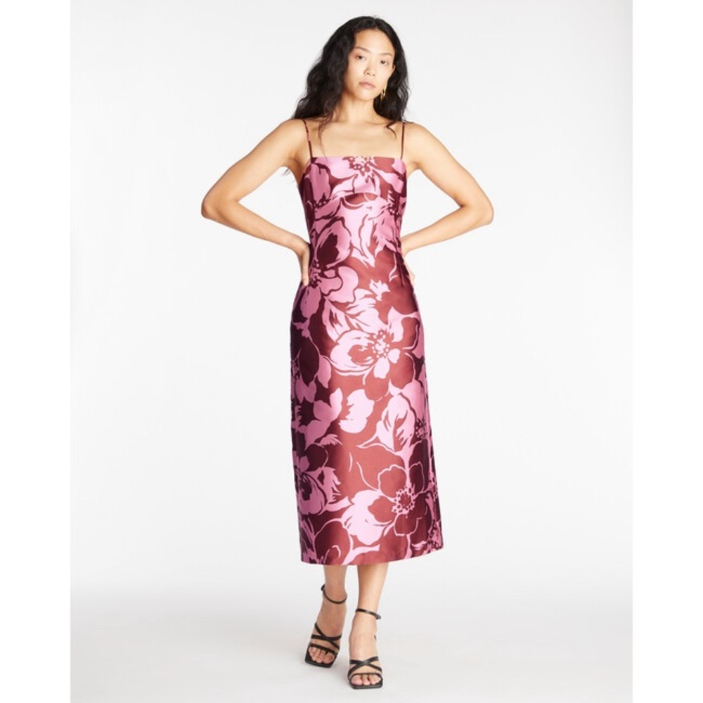 NWT Tanya Taylor Neema Printed Midi Dress in Peony/Brandy Size 4